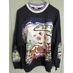 Vintage Nutcracker Ugly Christmas Sweater Winter Scene Happy Holidays Sweatshirt
